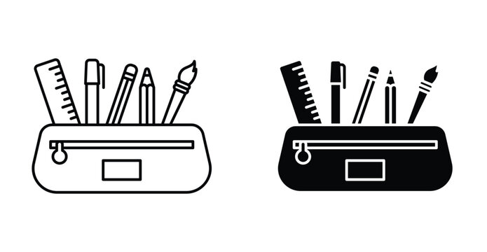 Pencil case icon graphic design. Vector icon illustrations