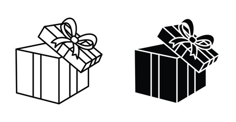 Present gift box icon graphic design. Vector icon illustrations