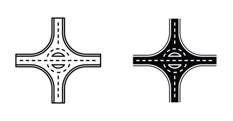 Road junction icon graphic design. Vector icon illustrations © No