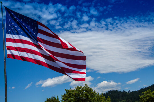 American Flag in the Wind