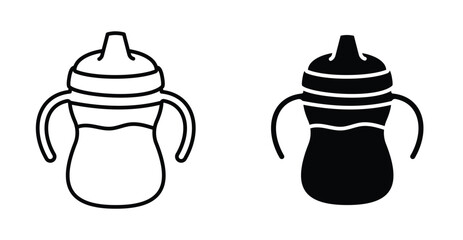 Sippy cup icon graphic design. Vector icon illustrations