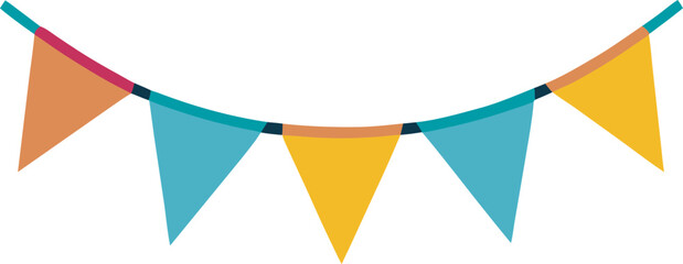 A flat vector bunting garland with triangle 