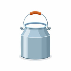 Classic Milk Can Vector Illustration, Metal Container for Farm Fresh Dairy Product