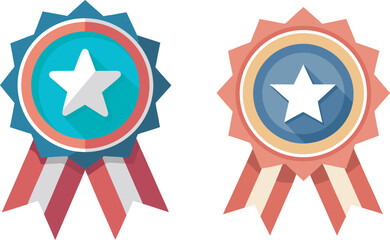 A flat vector new year themed award badge 2