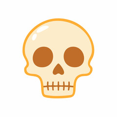 Fototapeta premium Stylized human skull with warm tones and a friendly expression against a white background