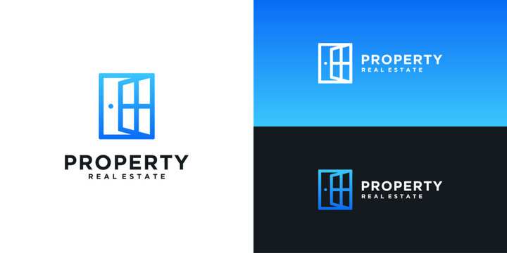 window real estate logo template design inspiration