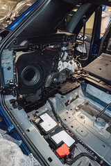 3D scanning of car interior with handheld scanner for CAD modeling custom part prototyping and accurate geometry capture in automotive manufacturing design and engineering