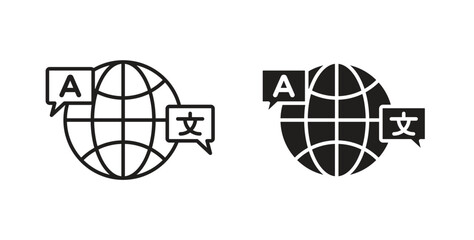 Language icon in simple flat trend modern graphic design abstract logotype element © Haider