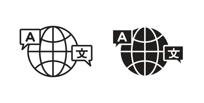 Language icon in simple flat trend modern graphic design abstract logotype element