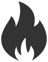 Fire icon isolated on white background.