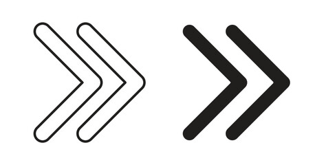 Obraz premium Next arrow icon in simple flat trend modern graphic design abstract logotype element