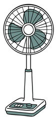 illustration of old electric fan isolated in white