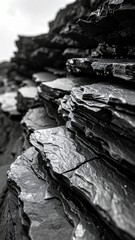 Rugged Layers of Natural Shale Rock Texture