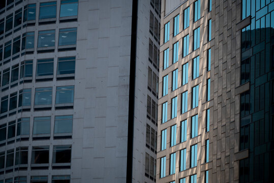the windows of a couple of skyscrapers in Birmingham