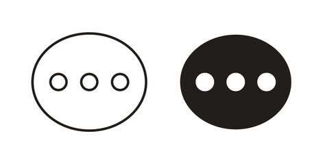 Fototapeta premium More icon in line design and solid black and white colors for designs