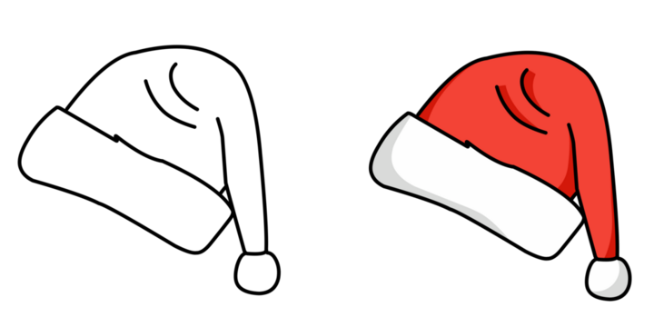 Santa hat icons isolated on white background