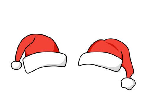 set of santa claus hat vectors