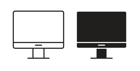 Monitor icon simple vectors in black, suitable for projects