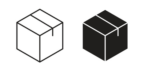 Package icon simple vectors in black, suitable for projects