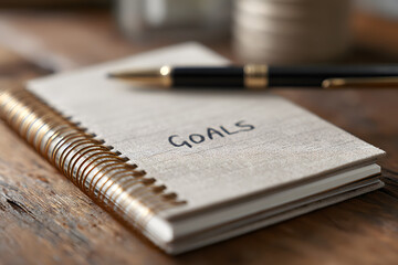 Fototapeta premium goals on notebook