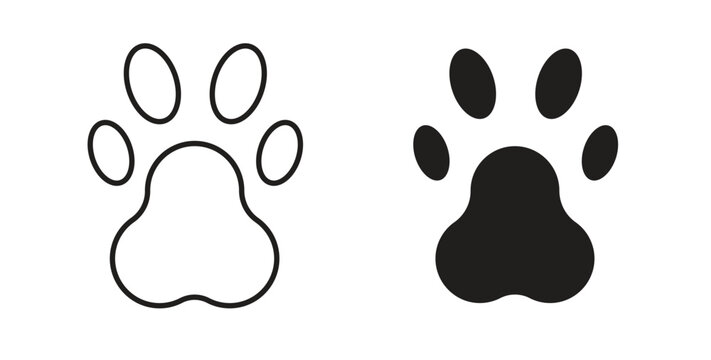 Paw icon simple vectors in black, suitable for projects