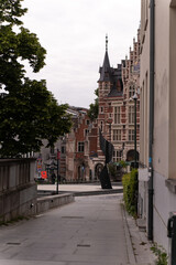 Obraz premium The European Quarter road network under construction, surrounded by contemporary glass administrative buildings