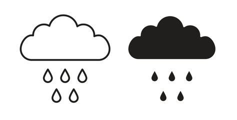 Rain icon simple vectors in black, suitable for projects