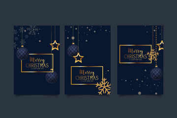  Happy Holidays, season greeting and new year vector mobile social media template card set with Christmas element decoration,christmas greeting card,christmas poster