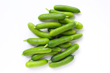 Fresh green organic mini baby bucumbers