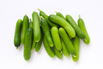 Fresh green organic mini baby bucumbers
