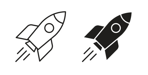 Rocket icon simple vectors in black, suitable for projects © Lohan