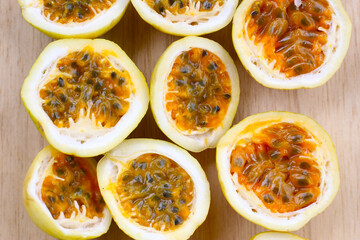 Yellow passion fruit, tropical exotic fruit