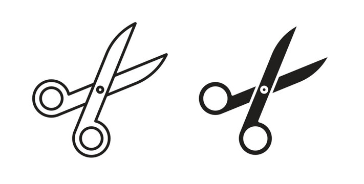 Scissors icon simple vectors in black, suitable for projects