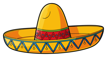 Mexican sombrero hat — traditional mariachi fiesta icon vector illustration