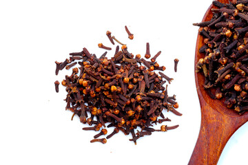 A spice of dried cloves, herbal medicine plant
