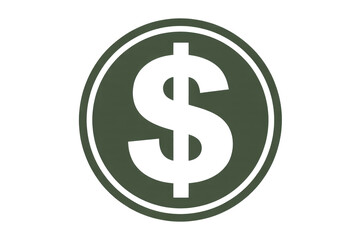 Obraz premium A subtle, minimalist dollar sign icon, outlined within a dark circular shape, set against a muted transparent background. Represents finance, currency, and value. background removed