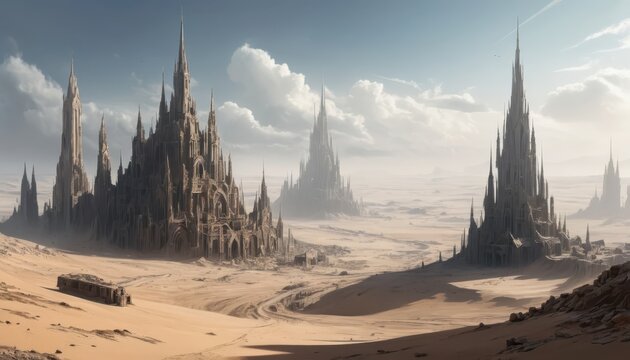 Ancient Spire Cities Rise from the Arid Desert Sands