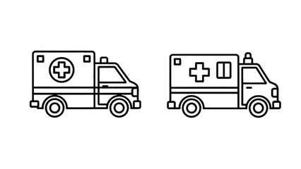 Fototapeta premium Two ambulance icons for medical services and healthcare design