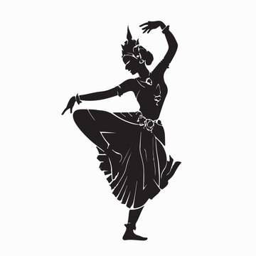 Apsara Dancer Of Angkor Wat Silhouette Logo Vector Isolated On White Background