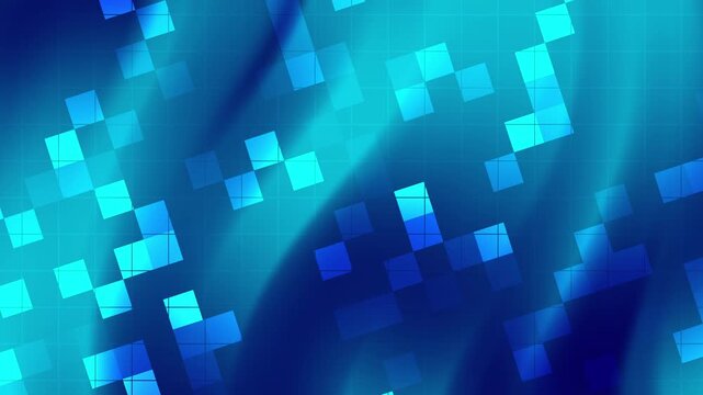 Blue square tiles on a scattered background. Suitable for abstract design projects, websites, or social media graphics needing a modern touch.
