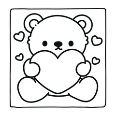 Bold and Easy Valentine's Day Coloring Page for Kids and Adults,  Cozy Love Coloring Page, Cute and Cozy, Bold and Easy, Fun Romantic, Hygge-Inspired Designs, Valentine's Day, Self-love, Victor art.