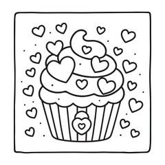 Bold and Easy Valentine's Day Coloring Page for Kids and Adults,  Cozy Love Coloring Page, Cute and Cozy, Bold and Easy, Fun Romantic, Hygge-Inspired Designs, Valentine's Day, Self-love, Victor art.