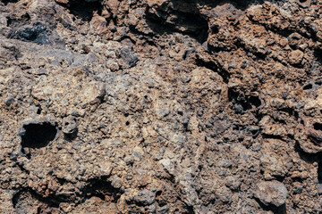 Close-up of abstract solidified volcanic lava.