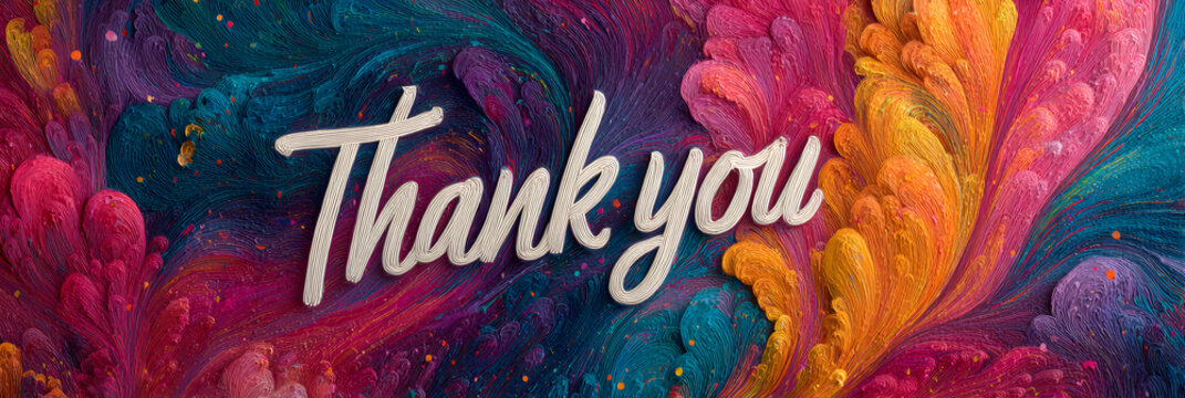 Thank you! text thank you on abstract color background