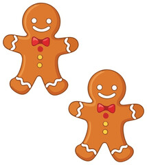 Obraz premium Gingerbread Man Icons Christmas Vector