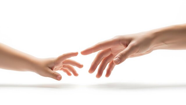 Reaching Out A Touching Moment Between Parent and Child in High Resolution - Powered by Adobe