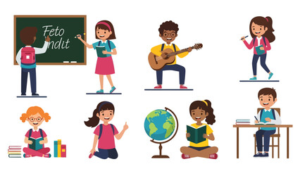 Fototapeta premium Diverse Students Learning Together in a Classroom Setting
