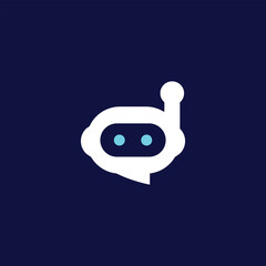 this is a flat logo design that depicts a chat bot in letter d form