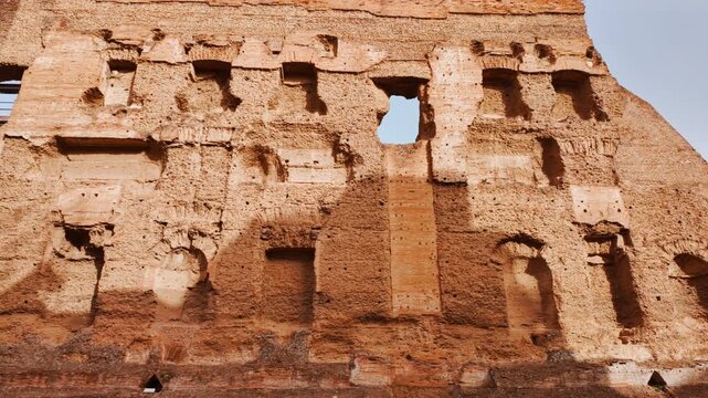 The ruins of the Baths of Caracalla, Rome, Italy, dating back to 212 AD, under the emperors Septimius Severus and Caracalla