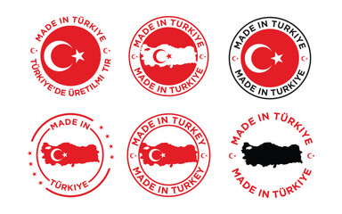 made in turkey label template set bundle